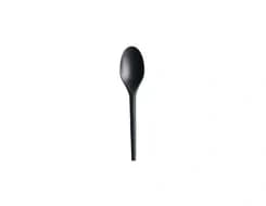 S1103B | 6.5'' Black Light Duty CPLA Spoon, Compostable