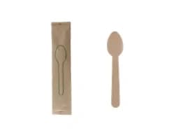 WS55-IWB | 5.5''  Disposable Wooden Spoon, Individually Wrapped, Compostable