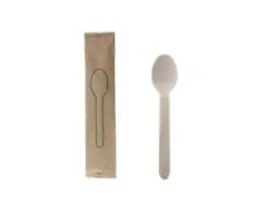 WS65-IWB | 6.5''  Disposable Wooden Spoon, Individually Wrapped, Compostable