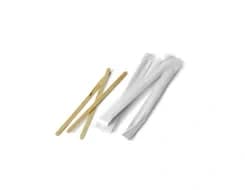 WS1405P | 140 mm Disposable Wooden Coffee Stirrer, Individually Wrapped, Compostable