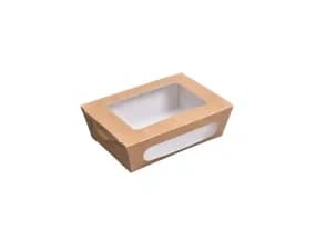 16970W | 970 ml Kraft Paper Salad Box with 2 Clear Windows