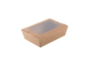 TB2100W | 2100 ml Kraft Paper Salad Box with Window