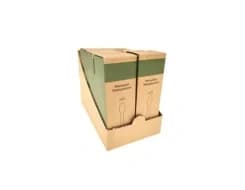WS65-24 | Disposable Wooden Cutlery, Retail Paper Box + Shelf-Ready Display Box