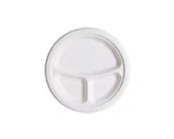 P007 | 10'' 3-Compartment Bagasse Plate