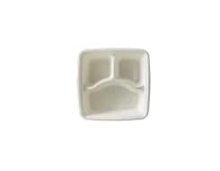1209 | 9" 3-Compartment Bagasse Tray