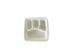 1210 | 9" 4-Compartment Bagasse Tray