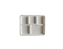 1213 | 12'' x 8'' 5-Compart. Bagasse Tray