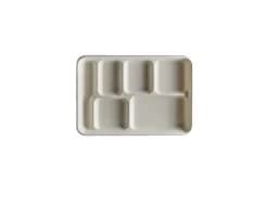 1216 | 12'' x 8'' 6-Compart. Bagasse Tray