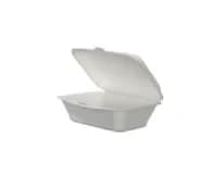 B001 | 7" x 5" 600ml Bagasse Clamshell Container