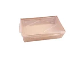161200 | 1200 ml Kraft Paper Salad Box with PET Lid